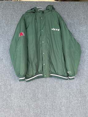 Vintage Reebok NFL New York Jets Hooded Puffer Jacket 2XL